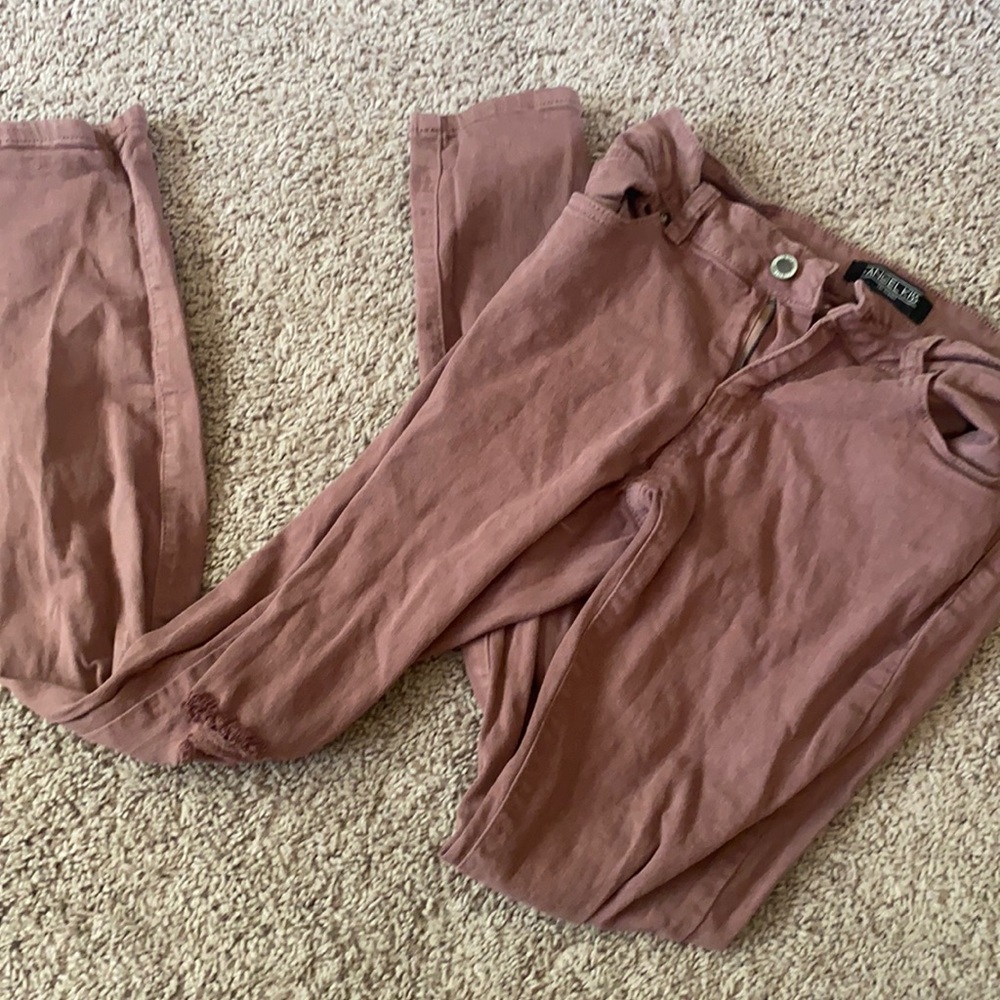Size 5 mauve acid washed skinny jeans